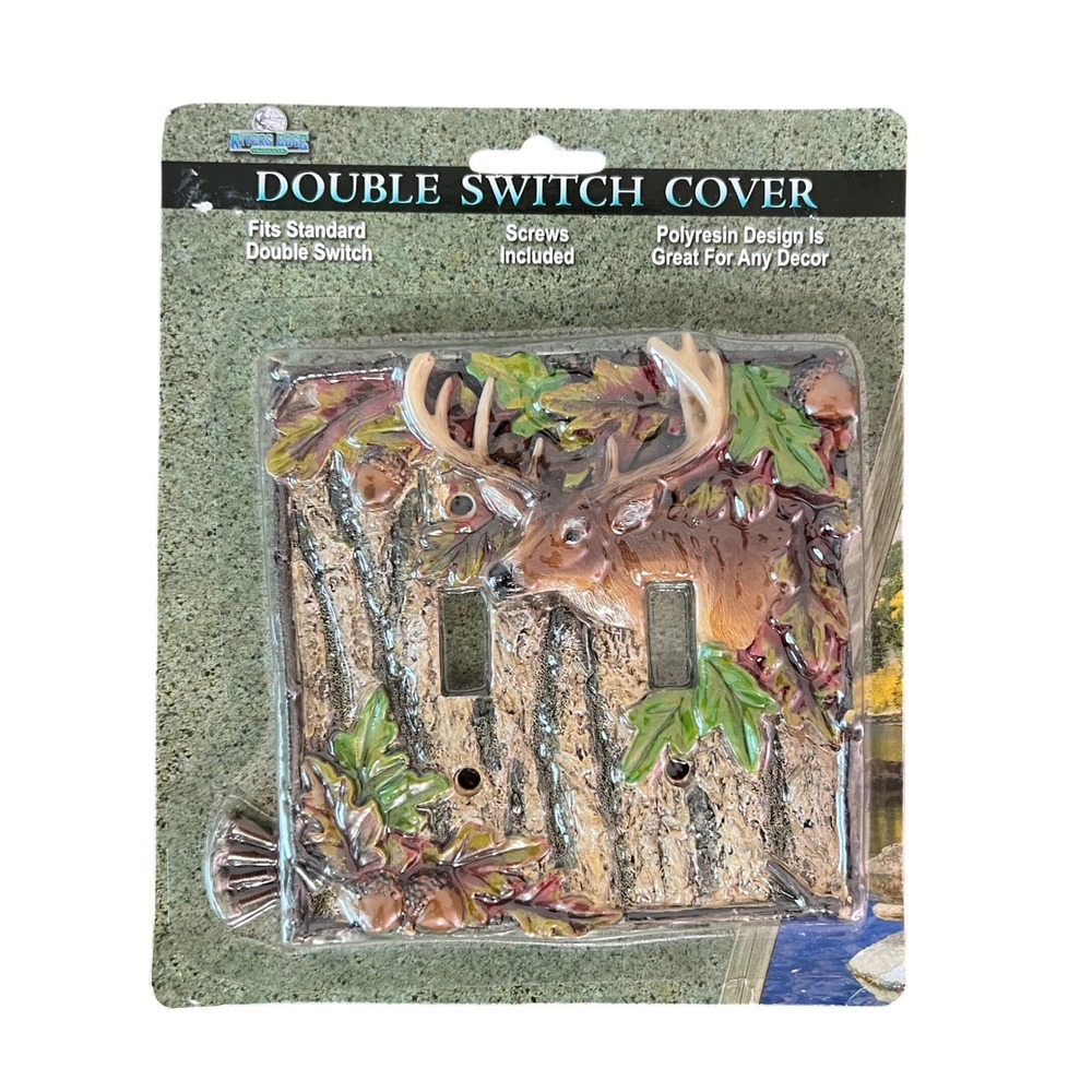 Rivers Edge Products 611 Double Switch Cover Whitetail Deer Buck Polyresin Plate